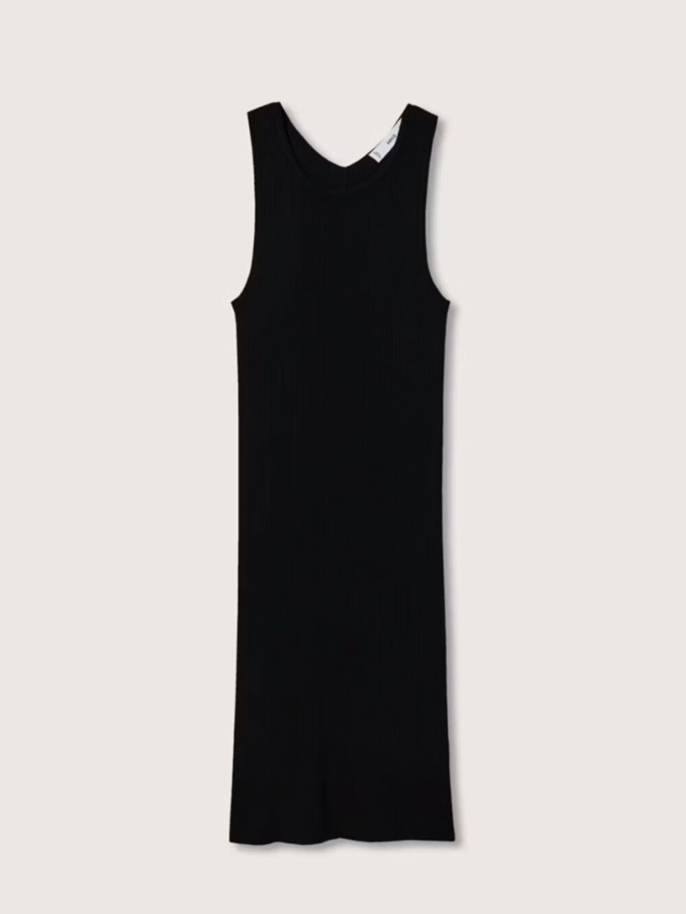 Backless Black Knit Mini Racerback Distressed Dress